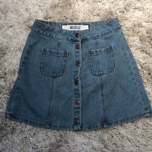 Brandy Melville Button-up Denim Skirt